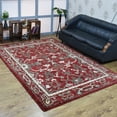 thumbnail image 1 of Hand Knotted Jute Eco-Friendly Area Rugs - 6'X9', Rectangle Shape, Red Color, Oriental Pattern, High Pile, Natural Fiber, Outdoor Indoor Handmade Area Rugs For Living Room, Bed Room (J00011), 1 of 8