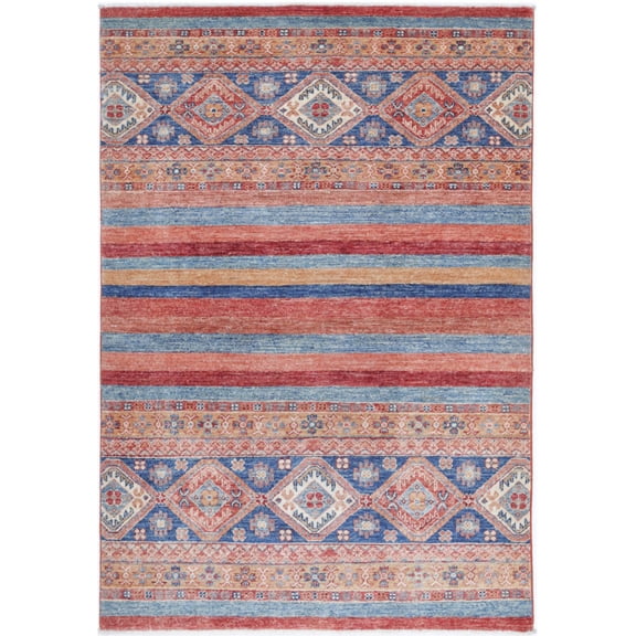 Hand Knotted Khurjeen Wool Rug - 3'4'' x 5'1''