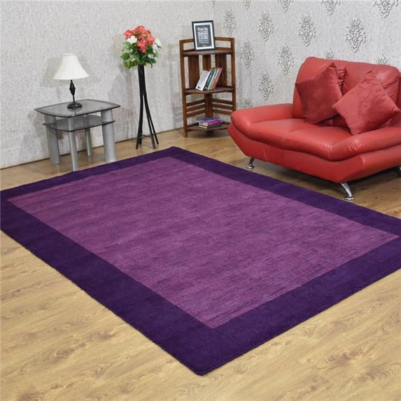 Hand Knotted Loom Silk Mix Contemporary Rectangle Area Rug - Purple - 8' x 10'