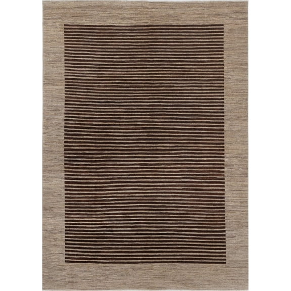 Hand Knotted Modcar Wool Rug - 6'4'' x 8'9''