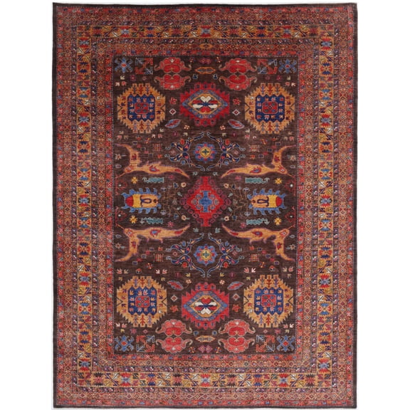 Hand Knotted Nomadic Caucasian Humna Wool Rug - 10'3'' x 13'7''