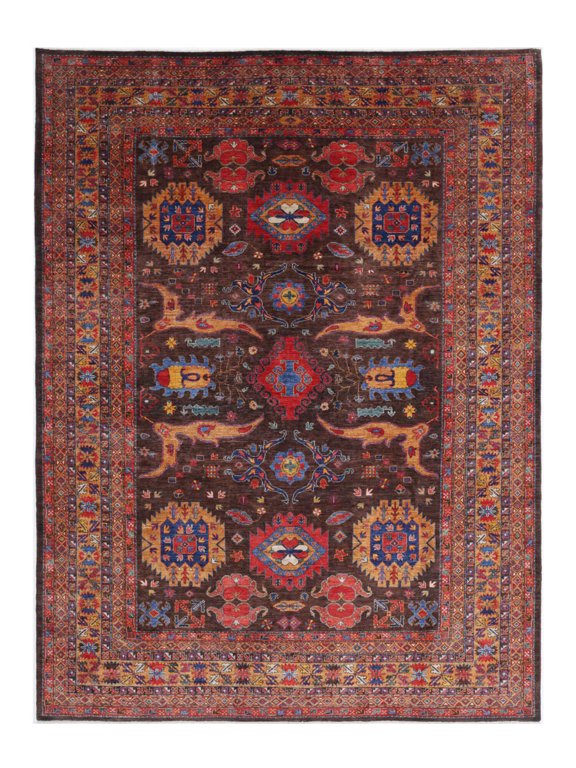 Hand Knotted Nomadic Caucasian Humna Wool Rug - 10'3'' x 13'7''