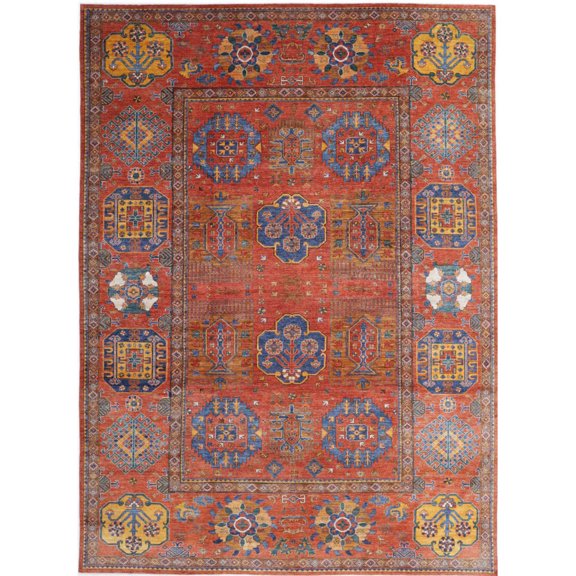 Hand Knotted Nomadic Caucasian Humna Wool Rug - 10'3'' x 14'3''