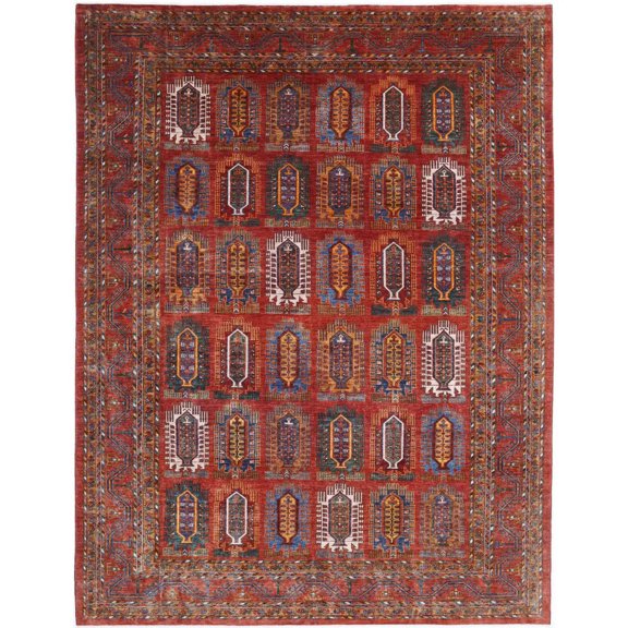 Hand Knotted Nomadic Caucasian Humna Wool Rug - 10'4'' x 13'6''