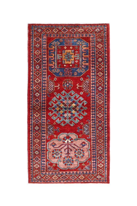 Hand Knotted Nomadic Caucasian Humna Wool Rug - 2'10'' x 5'10''