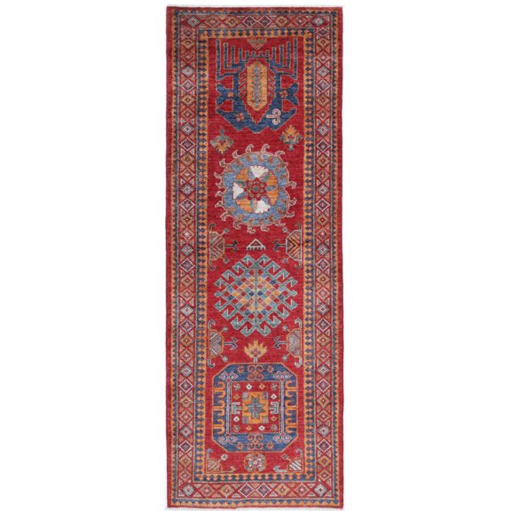 Hand Knotted Nomadic Caucasian Humna Wool Rug - 2'10'' x 8'3''