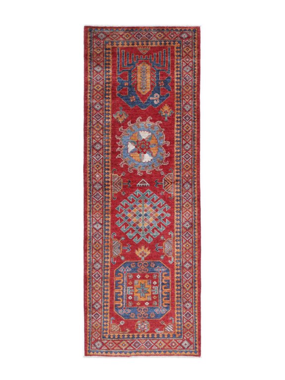 Hand Knotted Nomadic Caucasian Humna Wool Rug - 2'10'' x 8'3''