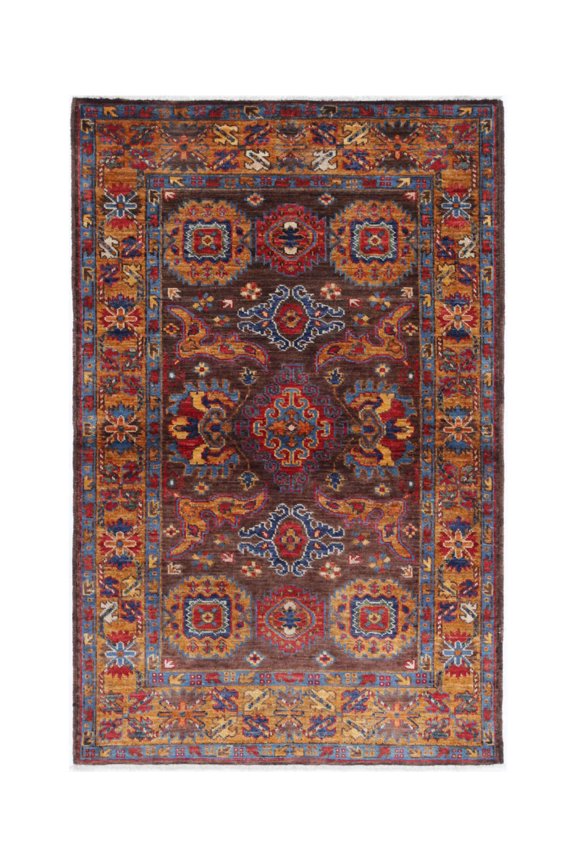 Hand Knotted Nomadic Caucasian Humna Wool Rug - 2'11'' x 4'9''