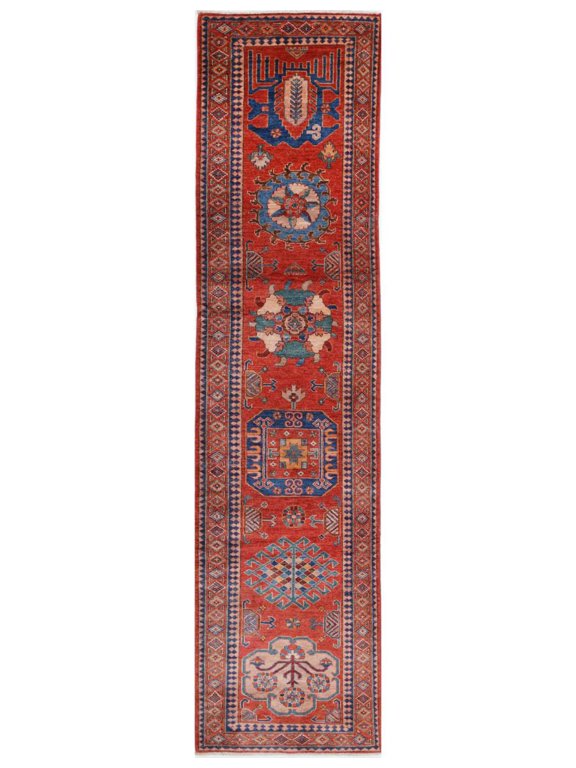 Hand Knotted Nomadic Caucasian Humna Wool Rug - 2'8'' x 11'6''