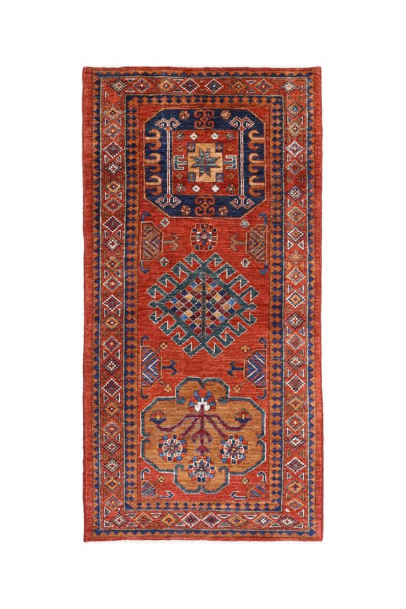 Hand Knotted Nomadic Caucasian Humna Wool Rug - 2'8'' x 5'9''