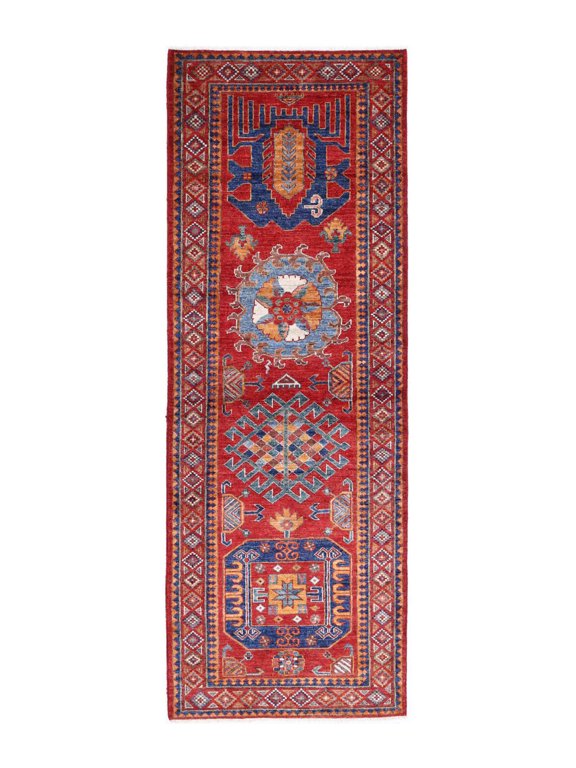 Hand Knotted Nomadic Caucasian Humna Wool Rug - 2'9'' x 7'11''