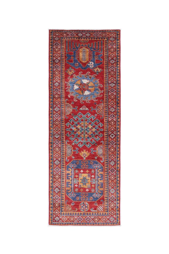 Hand Knotted Nomadic Caucasian Humna Wool Rug - 2'9'' x 8'1''