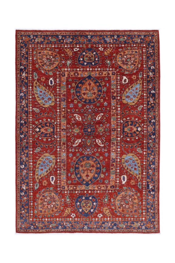 Hand Knotted Nomadic Caucasian Humna Wool Rug - 5'6'' x 7'11''
