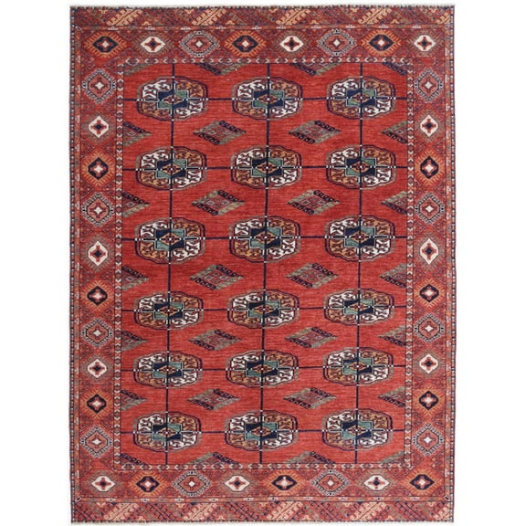 Hand Knotted Nomadic Caucasian Humna Wool Rug - 5'8'' x 7'9''