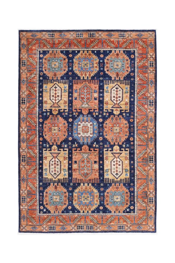 Hand Knotted Nomadic Caucasian Humna Wool Rug - 5'9'' x 8'10''