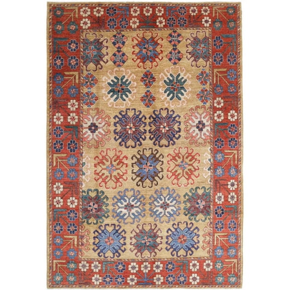 Hand Knotted Nomadic Caucasian Humna Wool Rug - 6'10'' x 10'1''