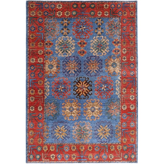 Hand Knotted Nomadic Caucasian Humna Wool Rug - 6'9'' x 10'1''
