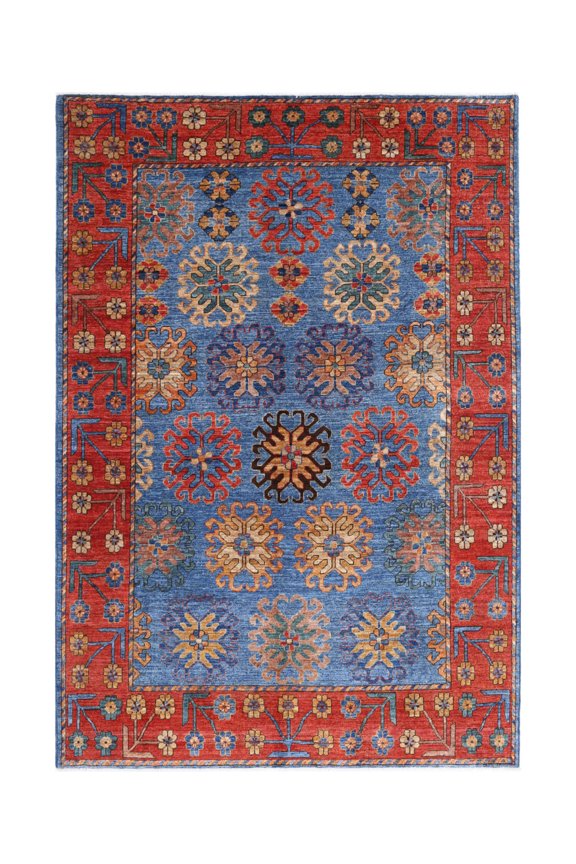 Hand Knotted Nomadic Caucasian Humna Wool Rug - 6'9'' x 10'1''