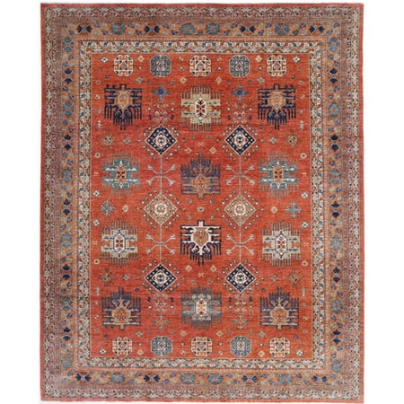 Hand Knotted Nomadic Caucasian Humna Wool Rug - 7'11'' x 9'8''