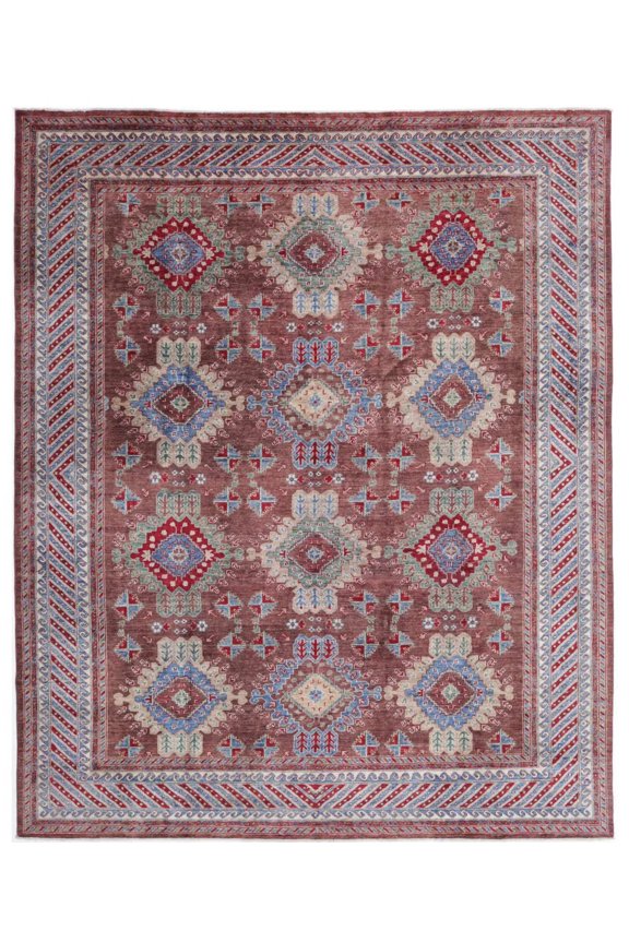 Hand Knotted Nomadic Caucasian Humna Wool Rug - 8'0'' x 9'8''