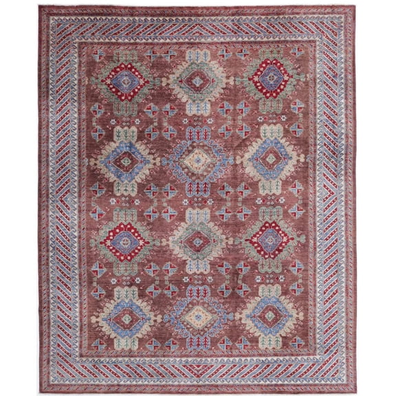 Hand Knotted Nomadic Caucasian Humna Wool Rug - 8'0'' x 9'8''