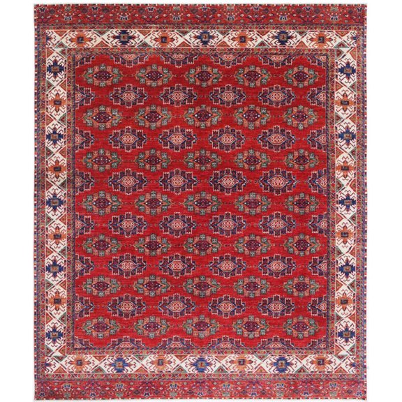 Hand Knotted Nomadic Caucasian Humna Wool Rug - 8'1'' x 9'9''