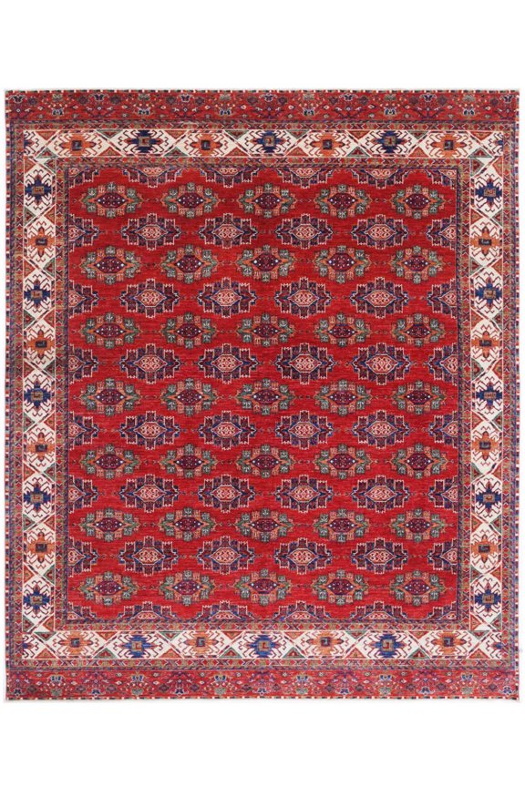 Hand Knotted Nomadic Caucasian Humna Wool Rug - 8'1'' x 9'9''