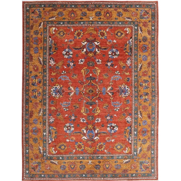 Hand Knotted Nomadic Caucasian Humna Wool Rug - 8'10'' x 11'8''