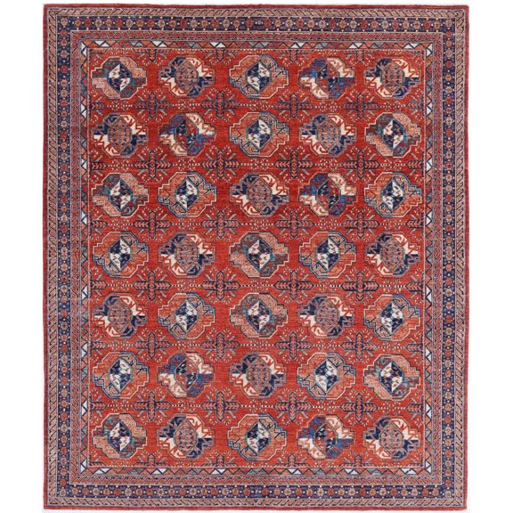 Hand Knotted Nomadic Caucasian Humna Wool Rug - 8'2'' x 9'9''