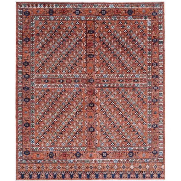 Hand Knotted Nomadic Caucasian Humna Wool Rug - 8'3'' x 9'10''
