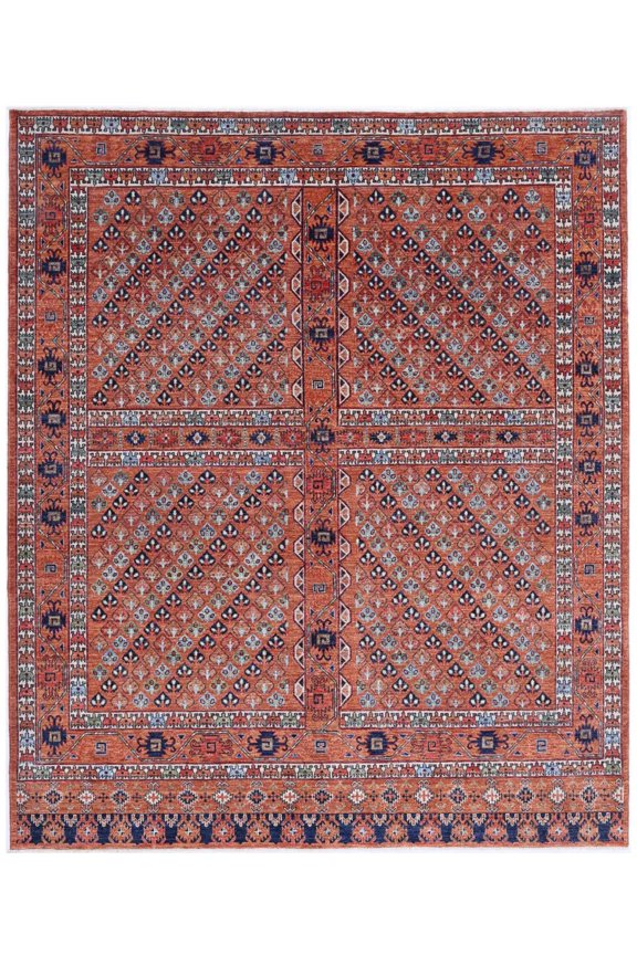 Hand Knotted Nomadic Caucasian Humna Wool Rug - 8'3'' x 9'10''