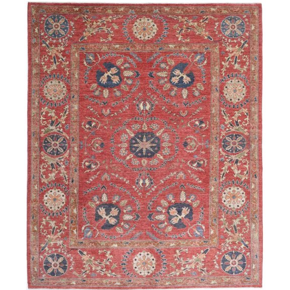 Hand Knotted Nomadic Caucasian Humna Wool Rug - 8'4'' x 10'2''
