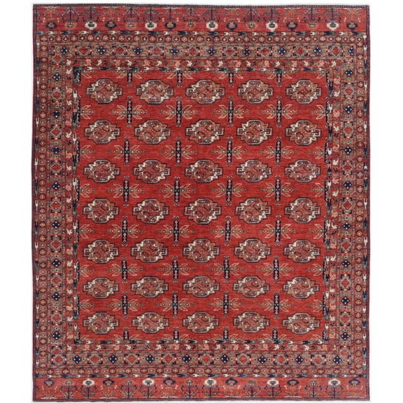 Hand Knotted Nomadic Caucasian Humna Wool Rug - 8'8'' x 10'3''