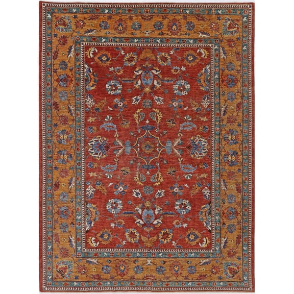 Hand Knotted Nomadic Caucasian Humna Wool Rug - 9'2'' x 12'0''