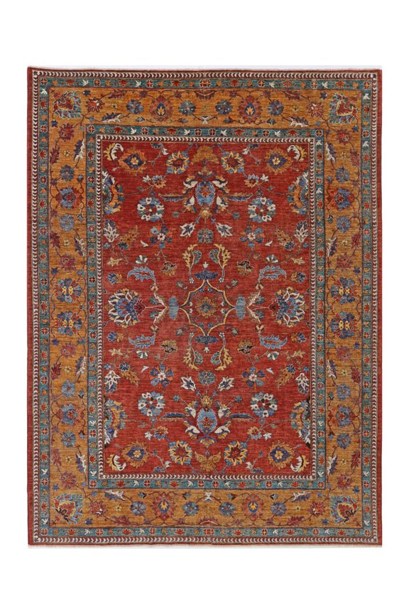 Hand Knotted Nomadic Caucasian Humna Wool Rug - 9'2'' x 12'0''