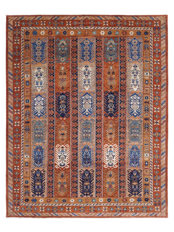 Hand Knotted Nomadic Caucasian Humna Wool Rug - 9'3'' x 11'6''