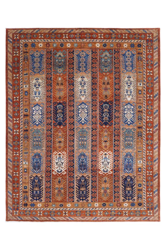 Hand Knotted Nomadic Caucasian Humna Wool Rug - 9'3'' x 11'6''