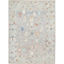 Hand Knotted Oushak Wool Rug - 10'0'' x 13'6''