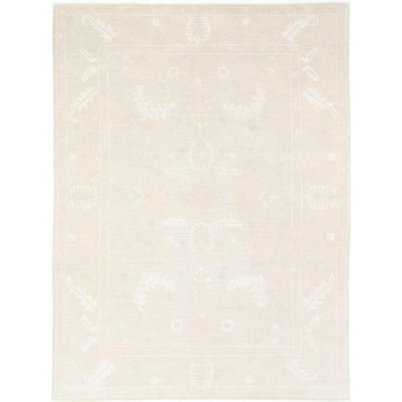 Hand Knotted Oushak Wool Rug - 10'2'' x 13'8''
