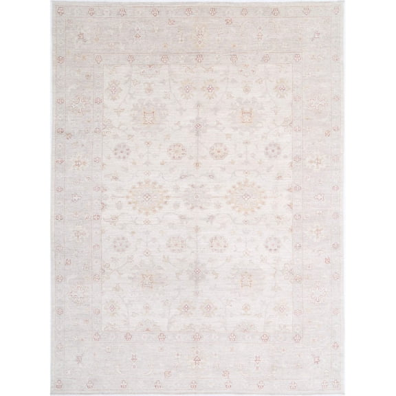 Hand Knotted Oushak Wool Rug - 8'10'' x 11'11''