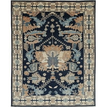 Hand Knotted Oushak Wool Rug - 9'2'' x 11'6''