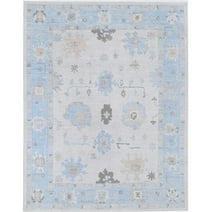 Hand Knotted Oushak Wool Rug - 9'4'' x 12'2''
