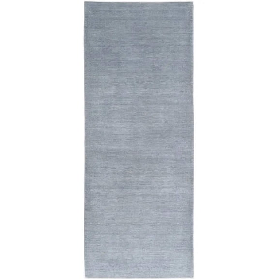 Hand Knotted Overdye Wool Rug - 3'5'' x 9'5''