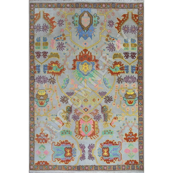 Hand-Knotted Serapi Multicolour Area Rug For Living Area Dining Room Bed Room 8X10 Handmade Wool Area Rug Lt Blue, Rust, M Blue, Pink, Peach, Gold, Fattahi