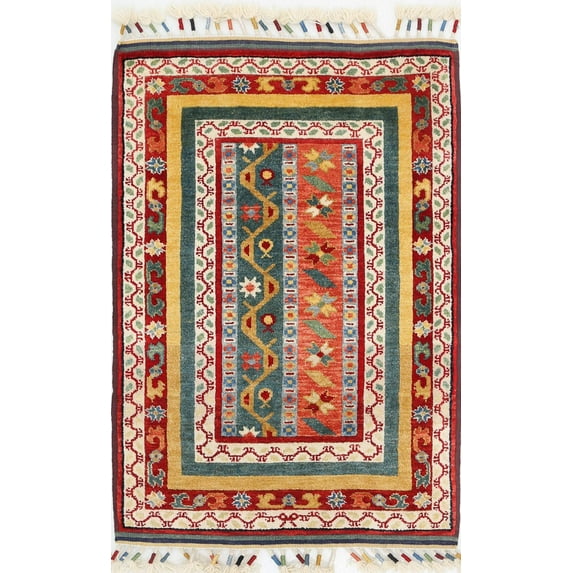 Hand Knotted Shaal Wool Rug - 2'1'' x 3'2''