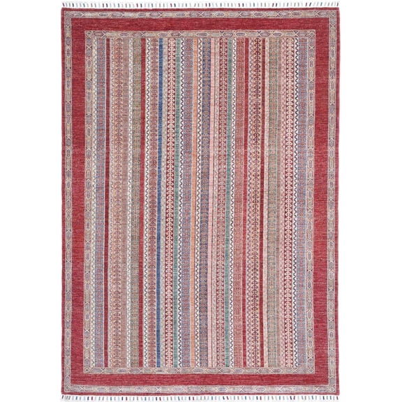 Hand Knotted Shaal Wool Rug - 5'8'' x 8'0''