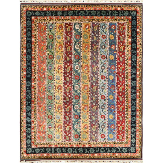 Hand Knotted Shaal Wool Rug - 8'0'' x 10'5''