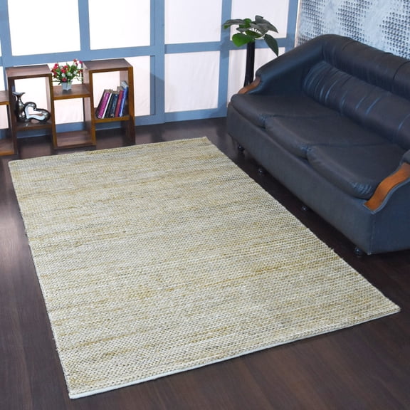 Rugsotic Carpets Hand Knotted Sumak Jute Eco-Friendly 8'x10' Area Rugs Rectangle Camel Solid High Pile Natural Fiber Outdoor Indoor Handmade Rug for Living Room, Bedroom J00013