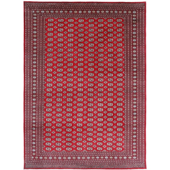 Hand Knotted Tribal Bokhara Wool Rug - 10'2'' x 13'11''