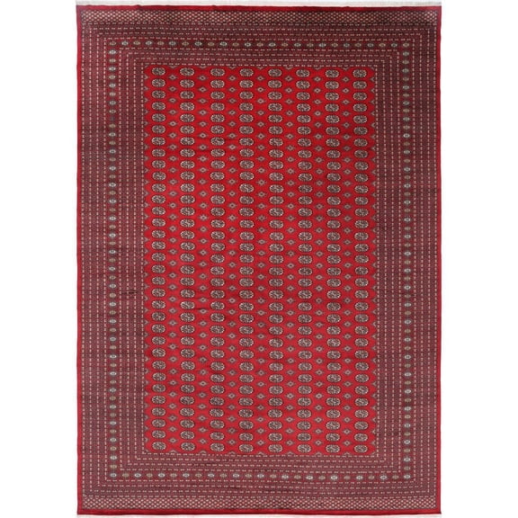 Hand Knotted Tribal Bokhara Wool Rug - 12'1'' x 17'6''